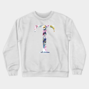 Barcelona Gaudi Mosaic Tau Sorority Letter Crewneck Sweatshirt